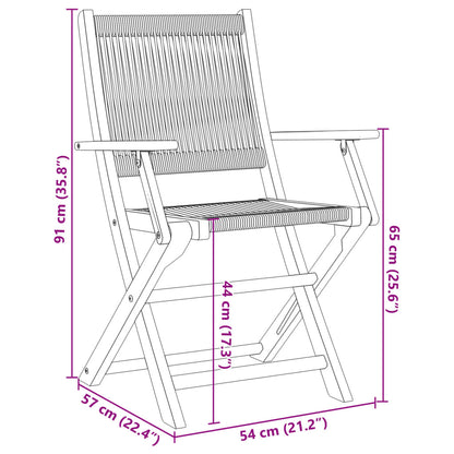 Sedie Giardino 2 pz Nere Legno Massello Acacia e Polipropilene | homemem39