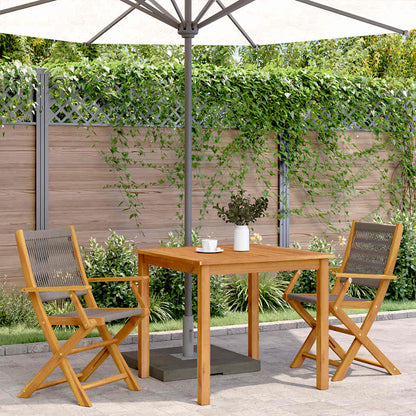 Sedie Giardino 2pz Grigie Legno Massello Acacia e Polipropilene | homemem39