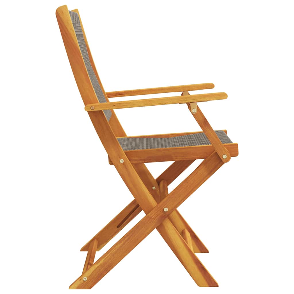 Sedie Giardino 2pz Grigie Legno Massello Acacia e Polipropilene | homemem39