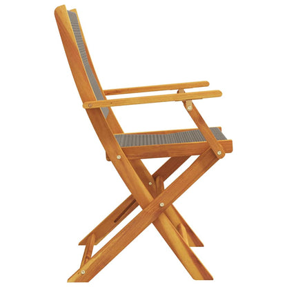 Sedie Giardino 2pz Grigie Legno Massello Acacia e Polipropilene | homemem39
