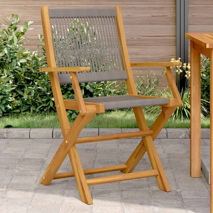 Sedie Giardino 2pz Grigie Legno Massello Acacia e Polipropilene | homemem39