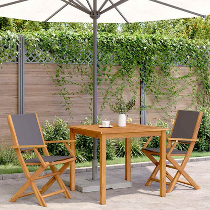 Sedie da Giardino 2pz Antracite Legno Massello Acacia e Tessuto | homemem39