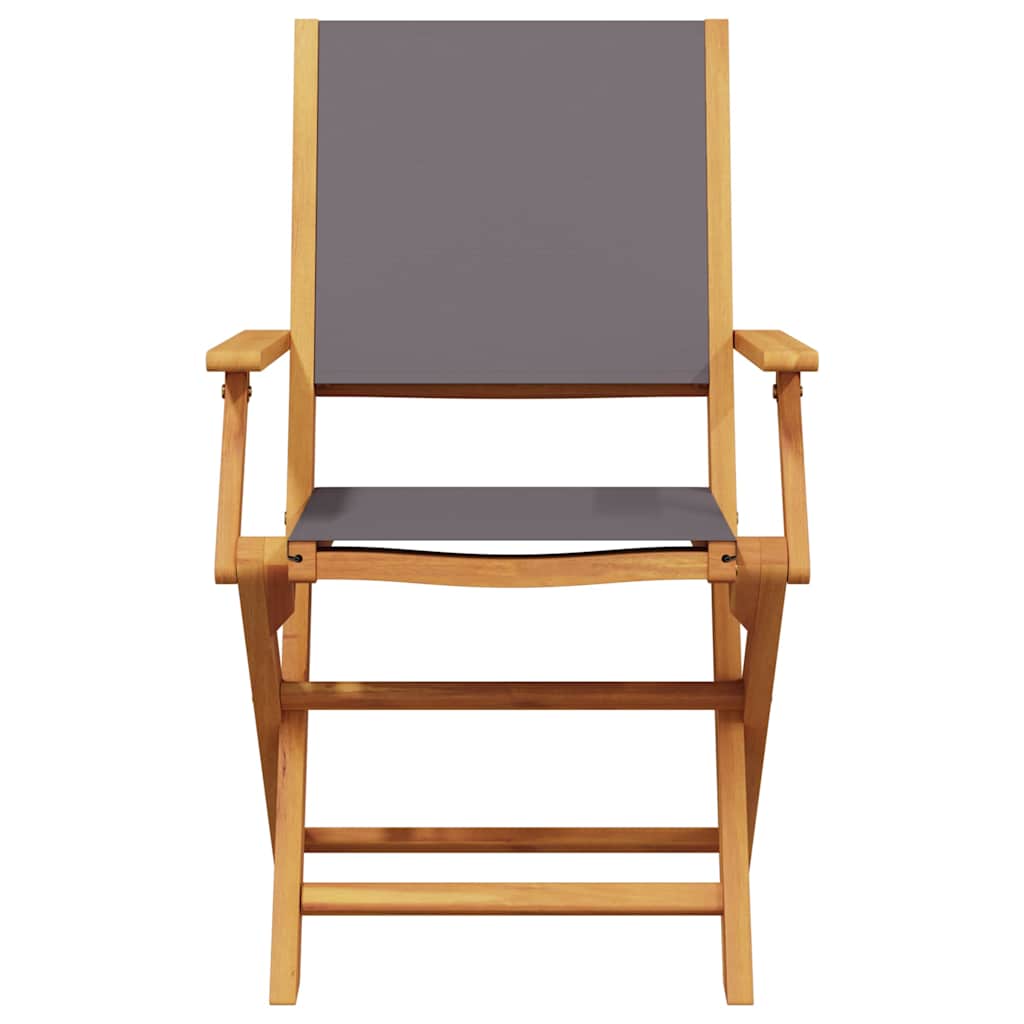 Sedie da Giardino 2pz Antracite Legno Massello Acacia e Tessuto - homemem39