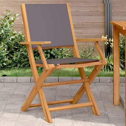 Sedie da Giardino 2pz Antracite Legno Massello Acacia e Tessuto | homemem39
