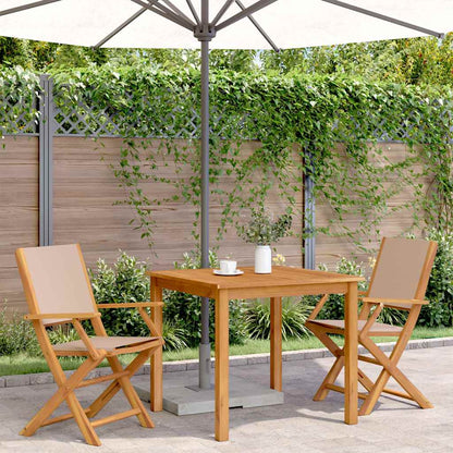 Sedie da Giardino 2pz Tortora Legno Massello Acacia e Tessuto | homemem39