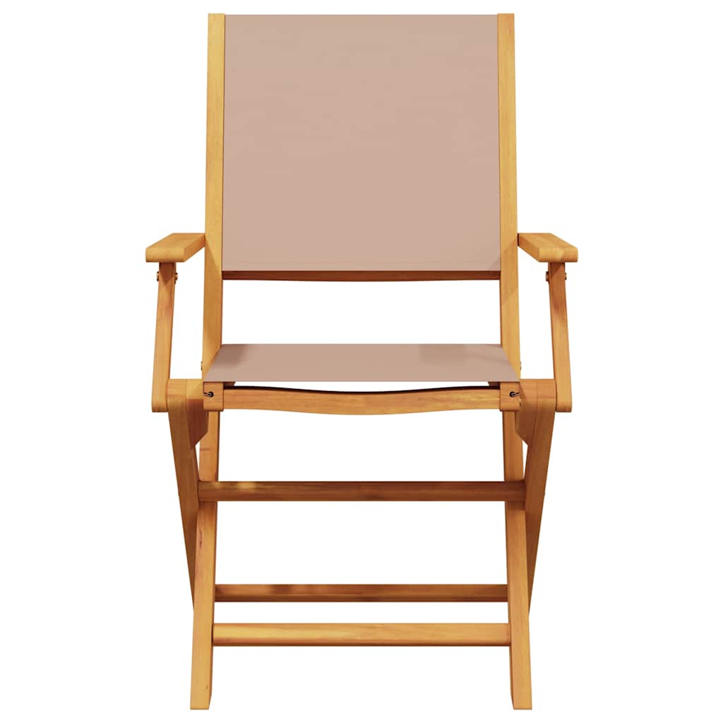 Sedie da Giardino 2pz Tortora Legno Massello Acacia e Tessuto | homemem39
