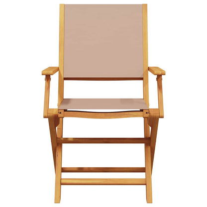 Sedie da Giardino 2pz Tortora Legno Massello Acacia e Tessuto | homemem39