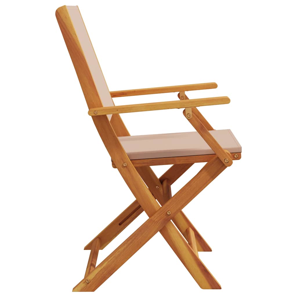 Sedie da Giardino 2pz Tortora Legno Massello Acacia e Tessuto | homemem39