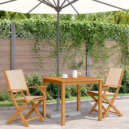 Sedie da Giardino 2pz Beige Legno Massello di Acacia e Tessuto | homemem39