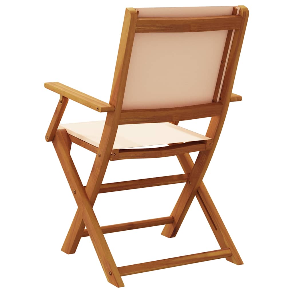 Sedie da Giardino 2pz Beige Legno Massello di Acacia e Tessuto | homemem39