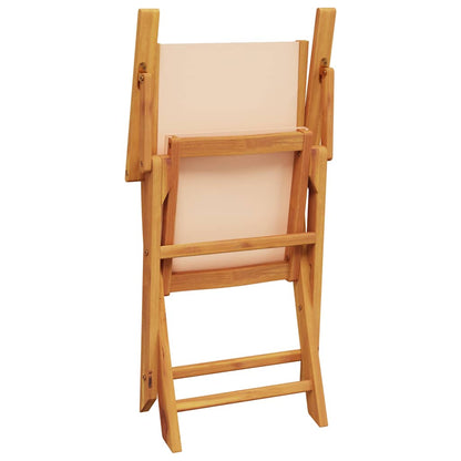 Sedie da Giardino 2pz Beige Legno Massello di Acacia e Tessuto | homemem39