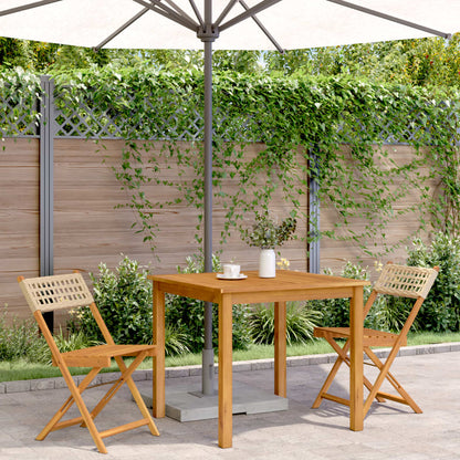 Sedie da Bistrò 2 pz Beige Legno Massello Acacia e Polyrattan | homemem39