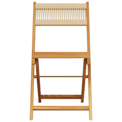 Sedie Bistrò 2pz Beige in Legno Massello di Acacia e Corda - homemem39