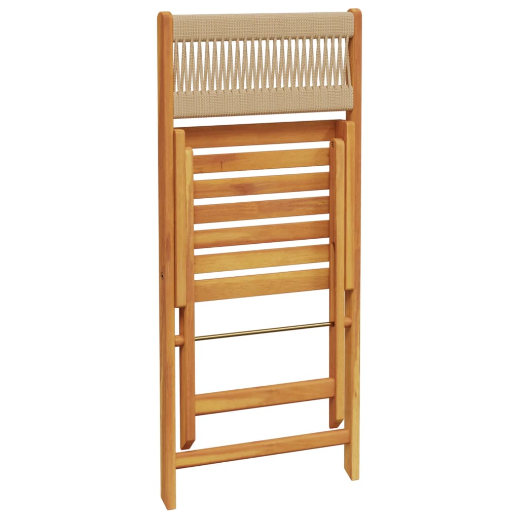 Sedie Bistrò 2pz Beige in Legno Massello di Acacia e Corda | homemem39