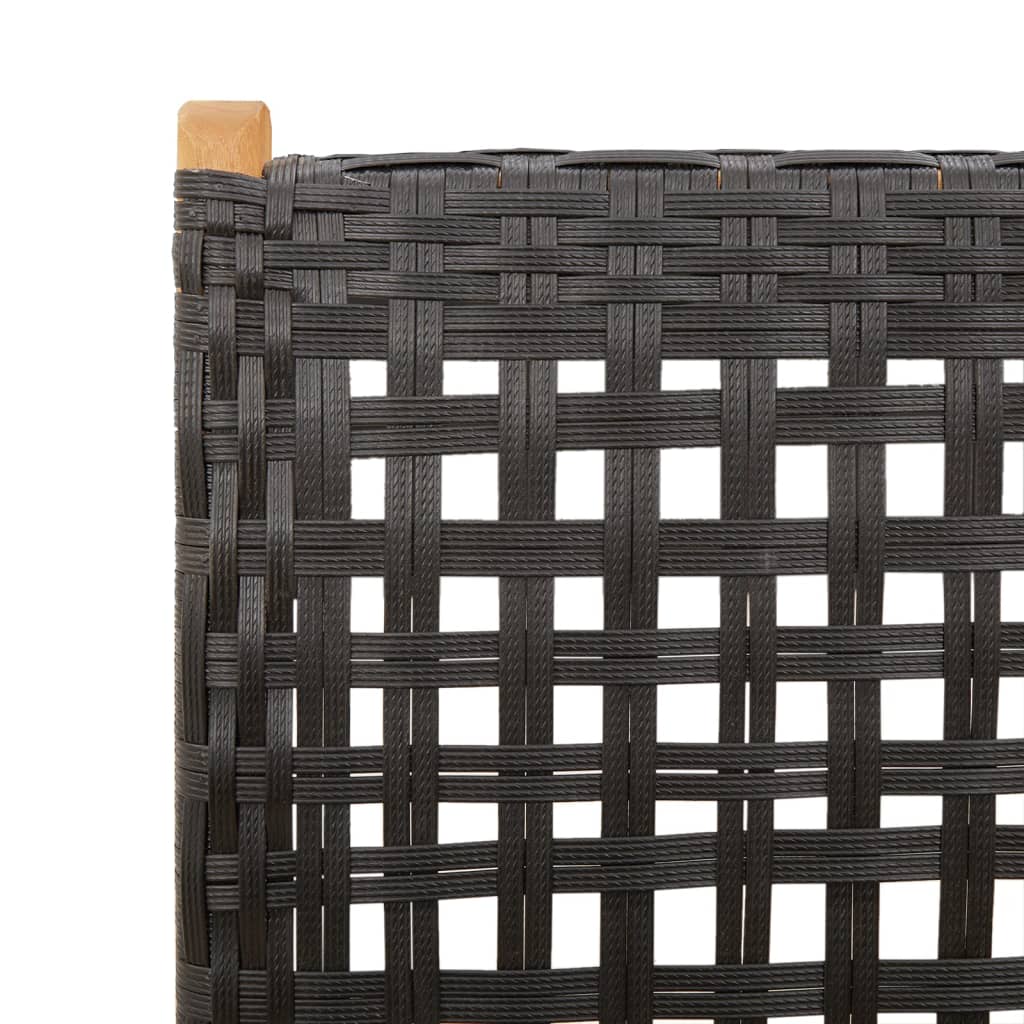 Sedie da Giardino 2 pz Nere Legno Massello Acacia e Polyrattan | homemem39