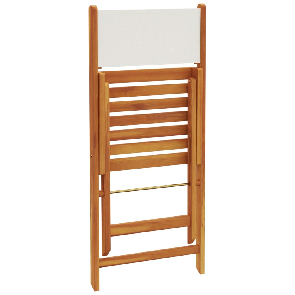 Sedie Bistrò 2pz Bianco Crema Legno Massello Acacia e Tessuto | homemem39
