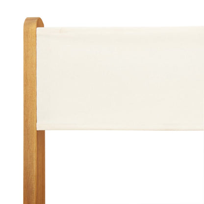 Sedie Bistrò 2pz Bianco Crema Legno Massello Acacia e Tessuto | homemem39