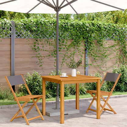 Sedie da Bistrò 2pz Antracite Legno Massello Acacia e Tessuto