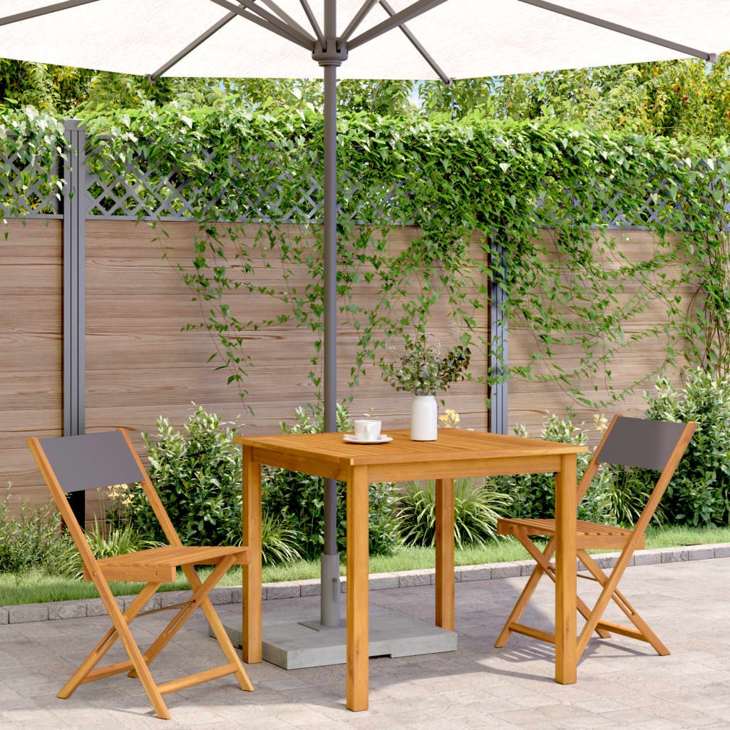 Sedie da Bistrò 2pz Antracite Legno Massello Acacia e Tessuto - homemem39