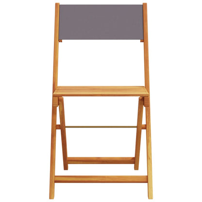 Sedie da Bistrò 2pz Antracite Legno Massello Acacia e Tessuto