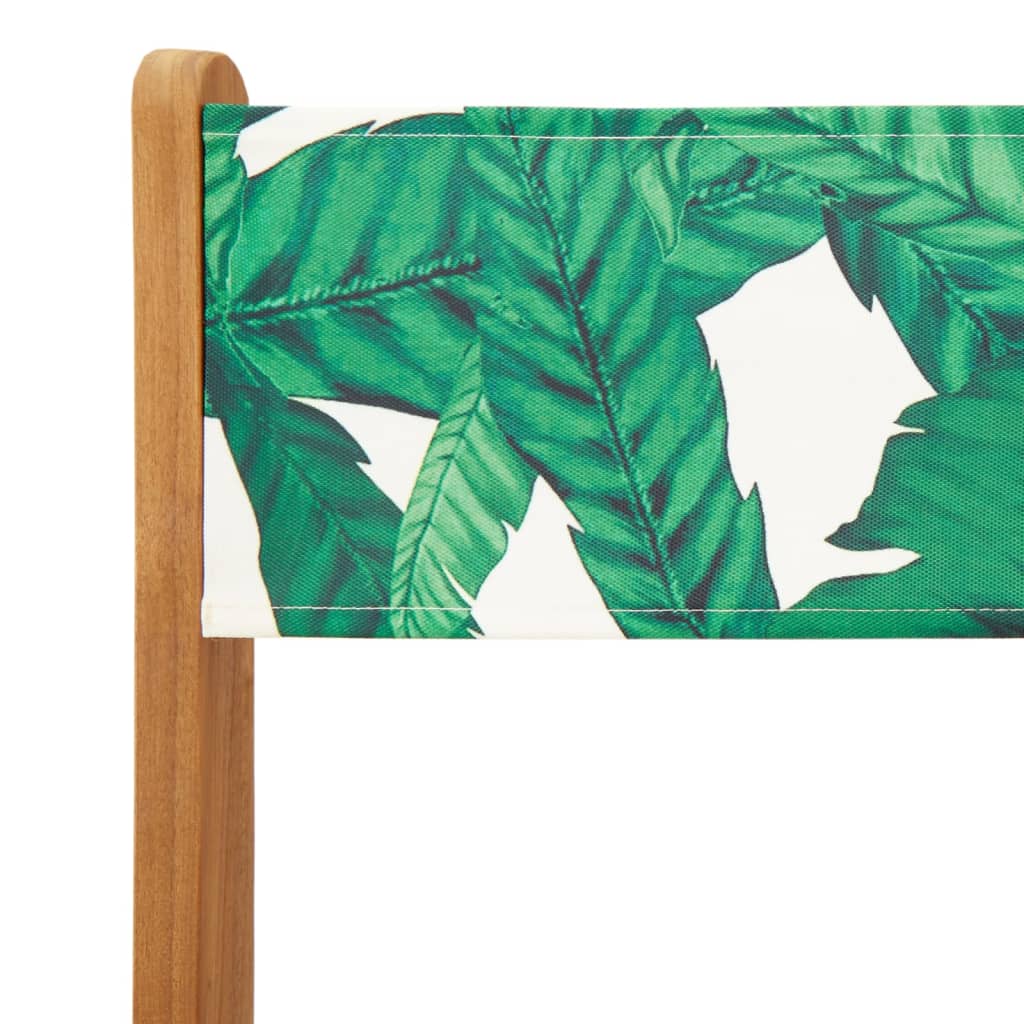 Sedie da Bistrò 2pz Motivo Foglia Legno Massello Acacia Tessuto | homemem39