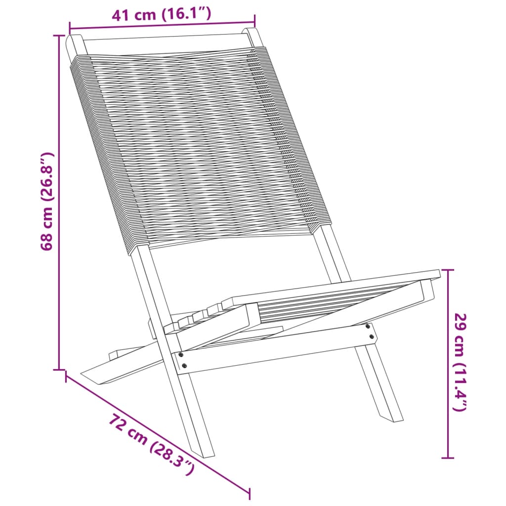 Sedie Giardino 2 pz Beige Legno Massello Acacia e Polipropilene | homemem39