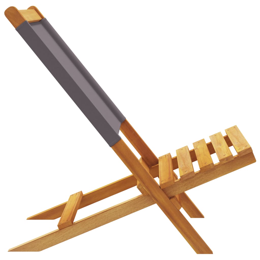 Sedie da Giardino 2pz Antracite Legno Massello Acacia e Tessuto - homemem39