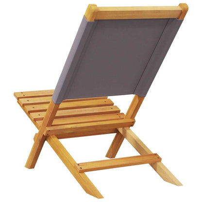 Sedie da Giardino 2pz Antracite Legno Massello Acacia e Tessuto | homemem39