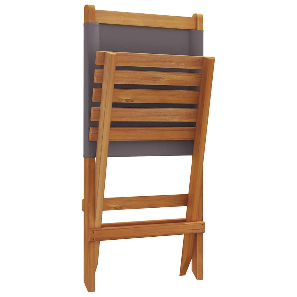 Sedie da Giardino 2pz Antracite Legno Massello Acacia e Tessuto | homemem39