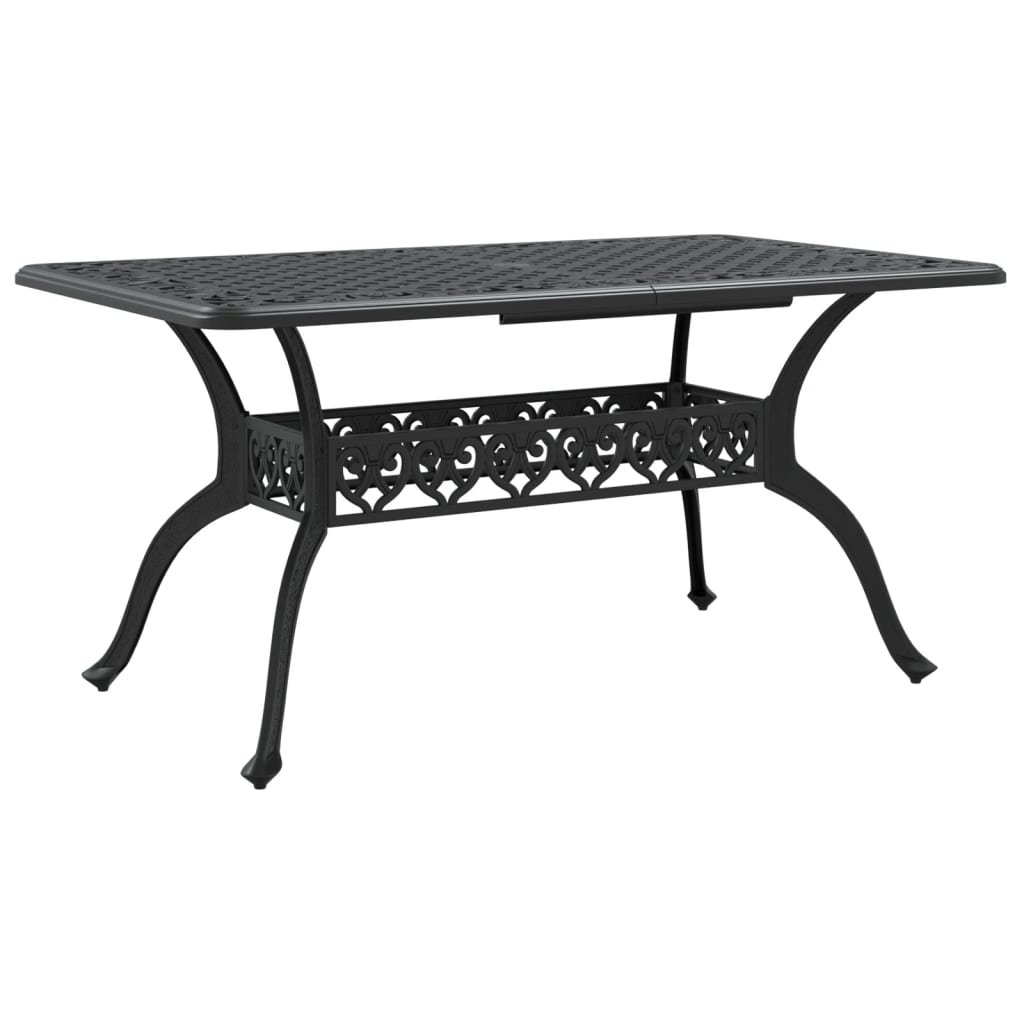 Tavolo da Giardino Nero 150x90x72 cm in Alluminio Pressofuso | homemem39