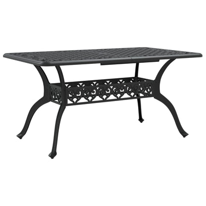Tavolo da Giardino Nero 150x90x72 cm in Alluminio Pressofuso | homemem39
