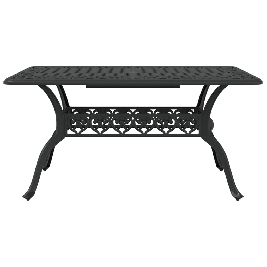 Tavolo da Giardino Nero 150x90x72 cm in Alluminio Pressofuso | homemem39