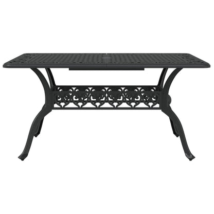 Tavolo da Giardino Nero 150x90x72 cm in Alluminio Pressofuso | homemem39
