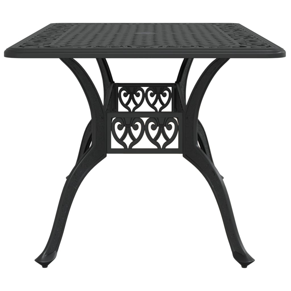 Tavolo da Giardino Nero 150x90x72 cm in Alluminio Pressofuso | homemem39