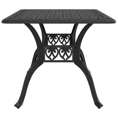 Tavolo da Giardino Nero 150x90x72 cm in Alluminio Pressofuso | homemem39
