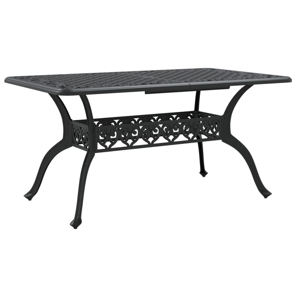 Tavolo da Giardino Nero 150x90x72 cm in Alluminio Pressofuso | homemem39