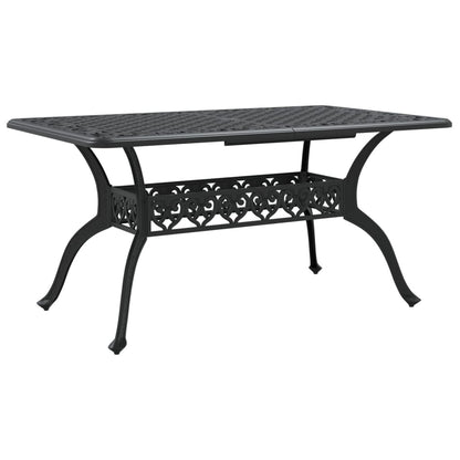 Tavolo da Giardino Nero 150x90x72 cm in Alluminio Pressofuso | homemem39