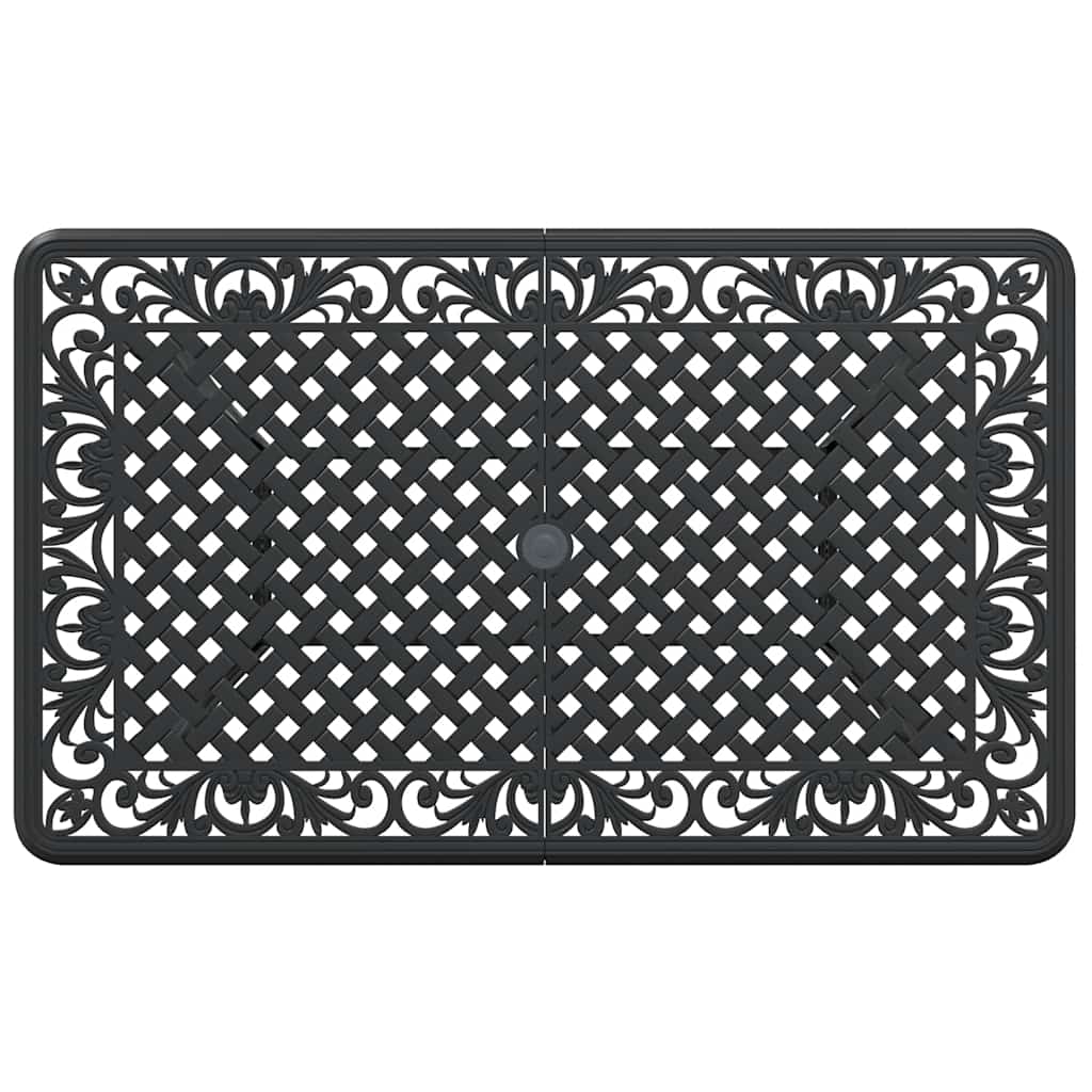 Tavolo da Giardino Nero 150x90x72 cm in Alluminio Pressofuso