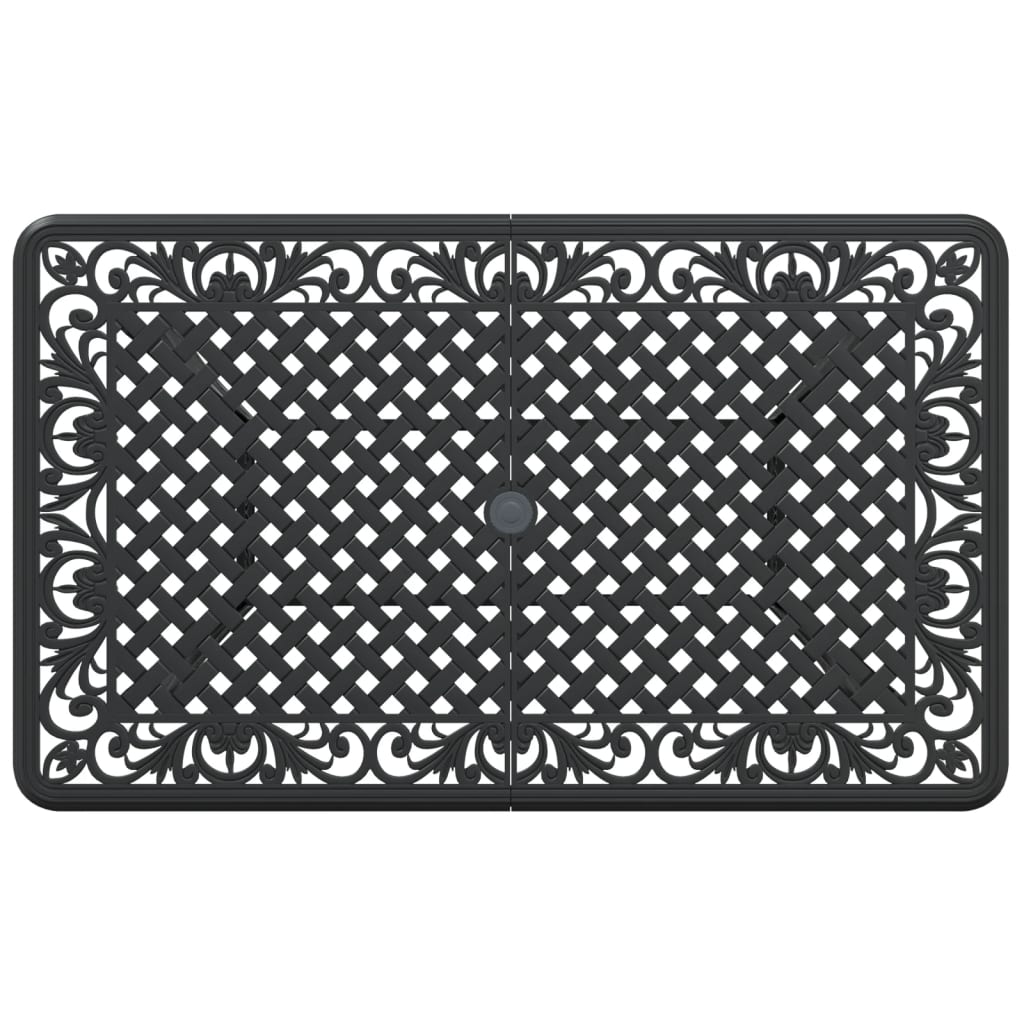 Tavolo da Giardino Nero 150x90x72 cm in Alluminio Pressofuso | homemem39