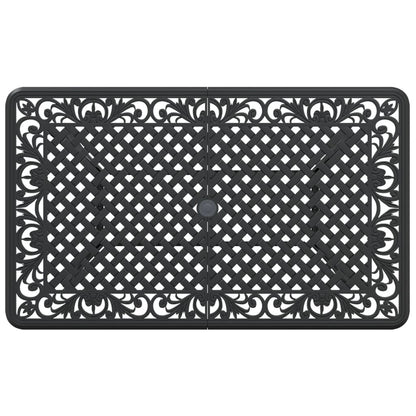 Tavolo da Giardino Nero 150x90x72 cm in Alluminio Pressofuso | homemem39