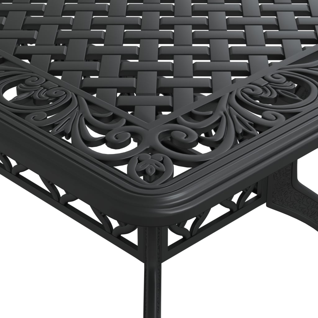 Tavolo da Giardino Nero 150x90x72 cm in Alluminio Pressofuso | homemem39