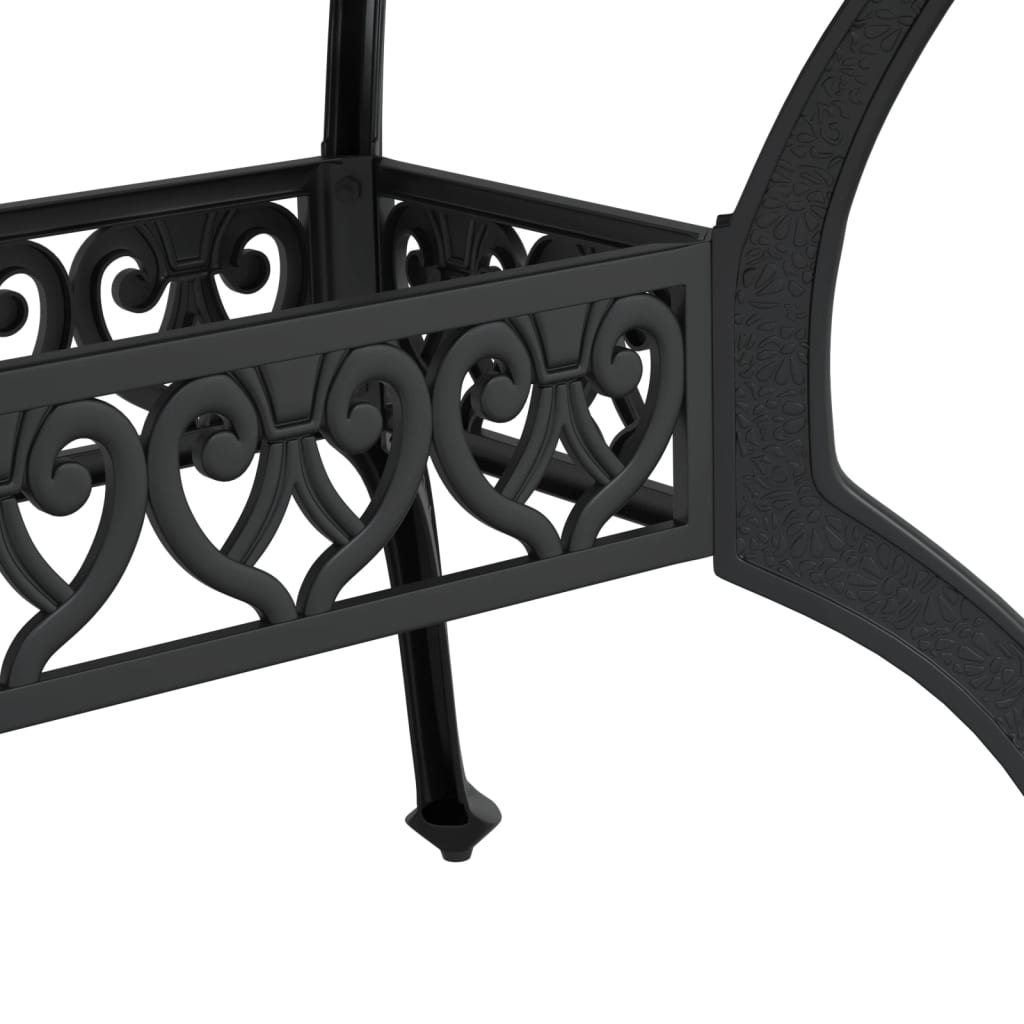 Tavolo da Giardino Nero 150x90x72 cm in Alluminio Pressofuso | homemem39