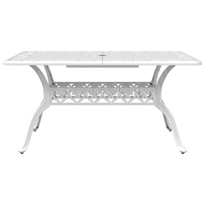 Tavolo da Giardino Bianco 150x90x72 cm in Alluminio Pressofuso