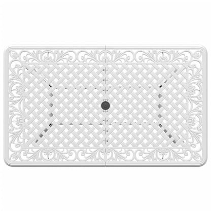 Tavolo da Giardino Bianco 150x90x72 cm in Alluminio Pressofuso