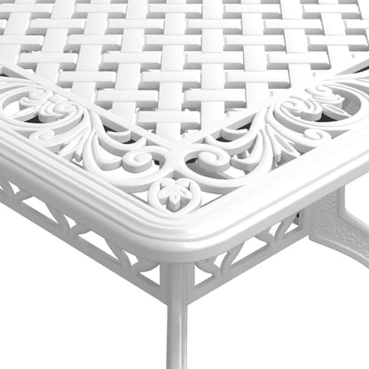 Tavolo da Giardino Bianco 150x90x72 cm in Alluminio Pressofuso