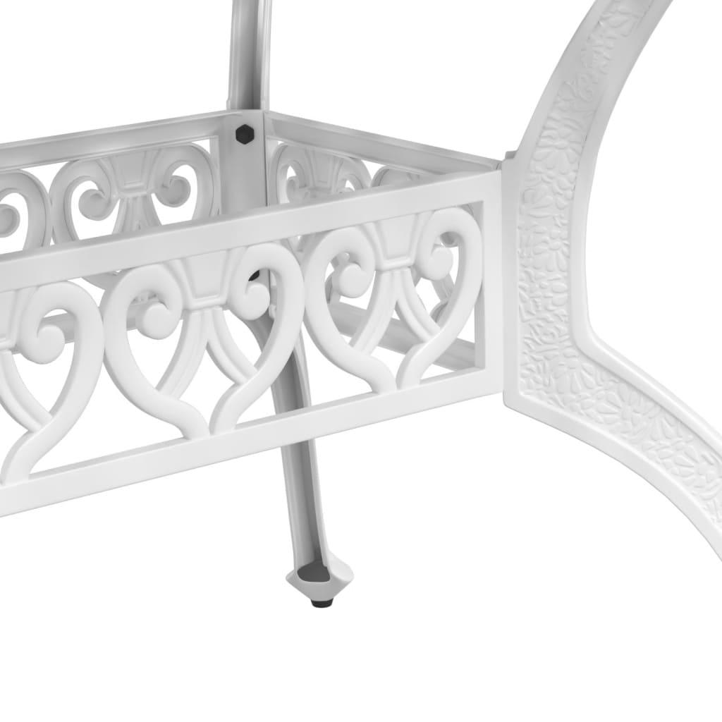 Tavolo da Giardino Bianco 150x90x72 cm in Alluminio Pressofuso | homemem39