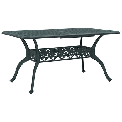 Tavolo da Giardino Verde 150x90x72 cm in Alluminio Pressofuso | homemem39