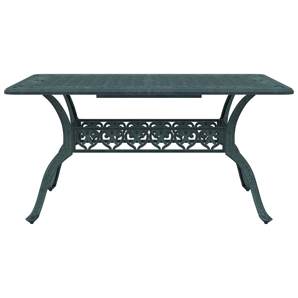 Tavolo da Giardino Verde 150x90x72 cm in Alluminio Pressofuso | homemem39