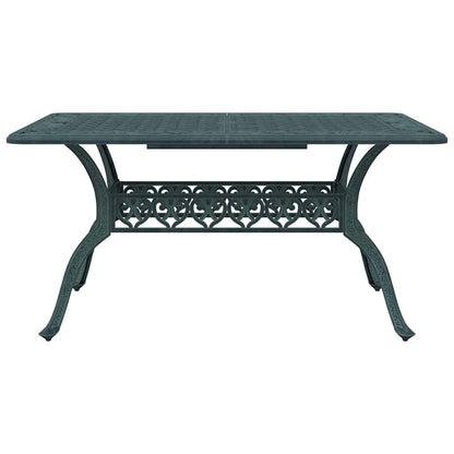 Tavolo da Giardino Verde 150x90x72 cm in Alluminio Pressofuso | homemem39