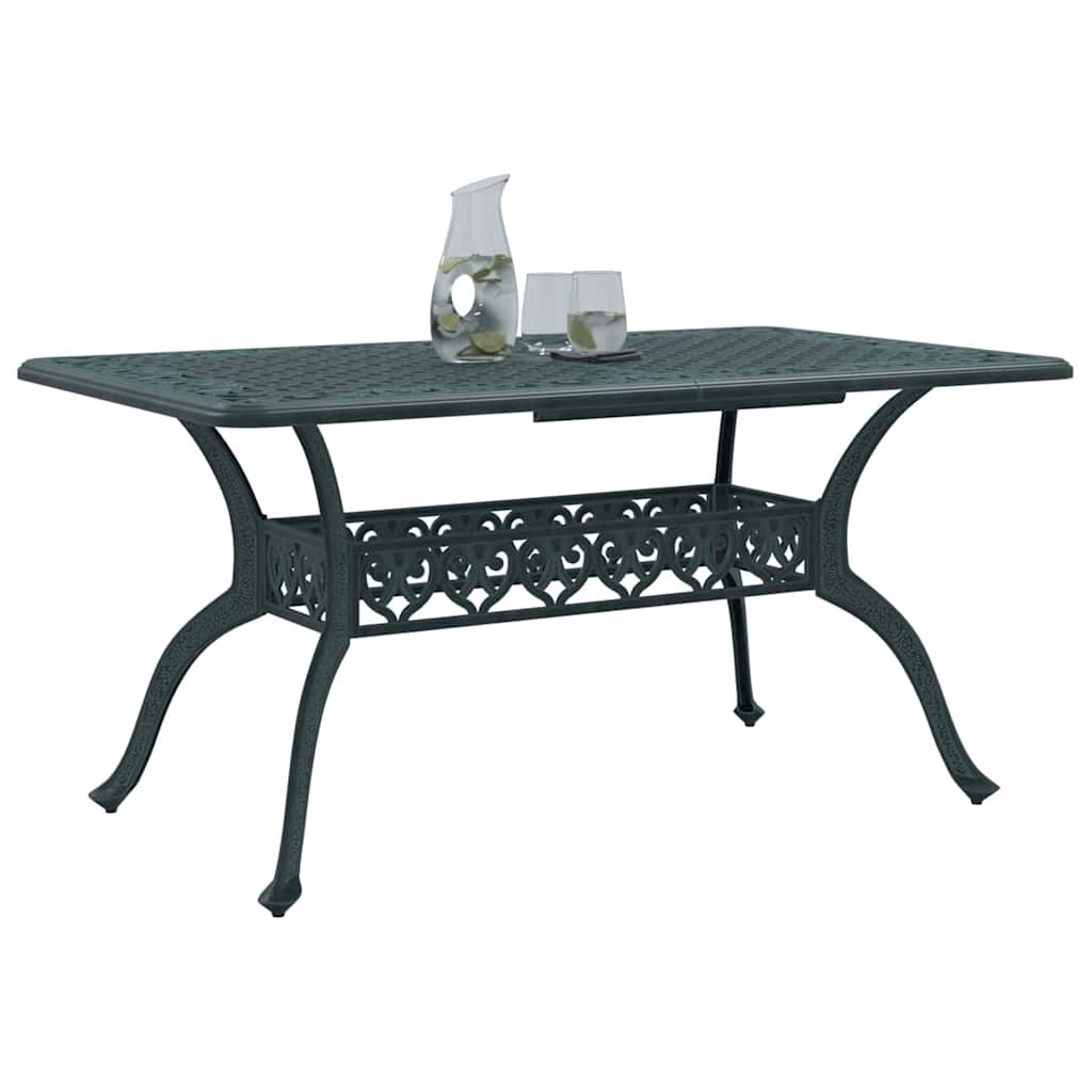 Tavolo da Giardino Verde 150x90x72 cm in Alluminio Pressofuso | homemem39